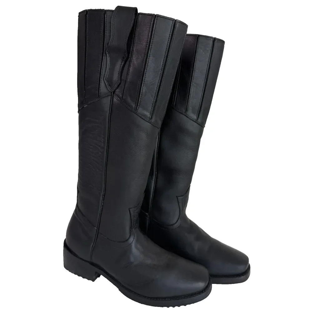 Bed Stu Oak Tree Farms Preacher Black Pull on Boots Bovine Leather Men Size 8.5
